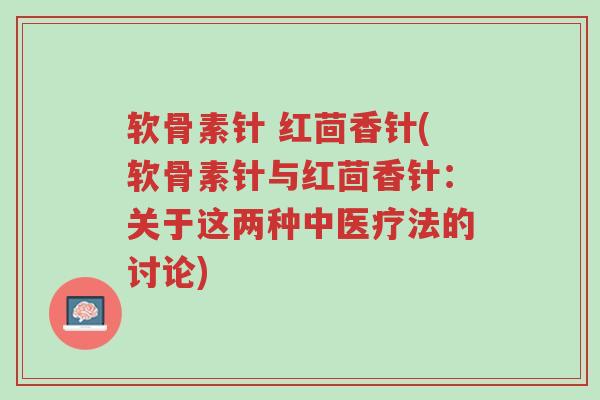 软骨素针 红茴香针(软骨素针与红茴香针:关于这两种中医疗法的讨论)-第1张图片-超越 软骨素针 红茴香针(软骨素针与红茴香针:关于这两种中医疗法的讨论)-第1张图片-超越
