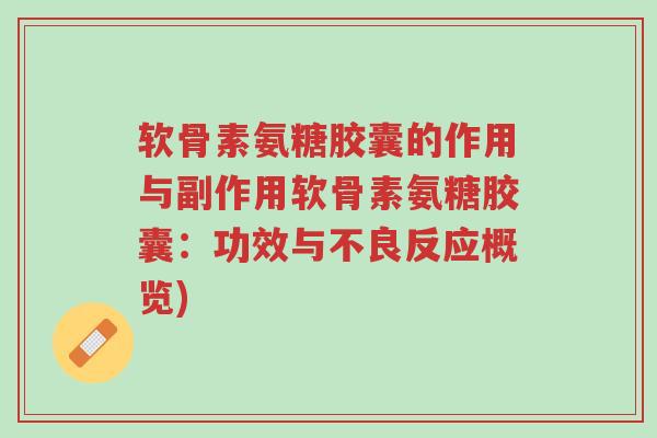 软骨素氨糖胶囊的作用与副作用软骨素氨糖胶囊:功效与不良反应概览)-第1张图片-超越 软骨素氨糖胶囊的作用与副作用软骨素氨糖胶囊:功效与不良反应概览)-第1张图片-超越