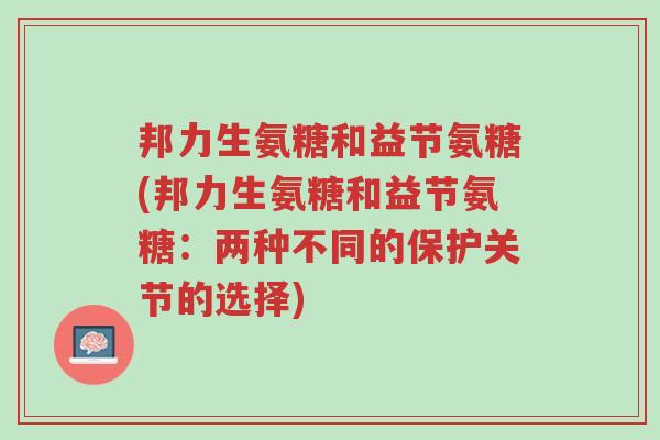 邦力生氨糖和益节氨糖(邦力生氨糖和益节氨糖:两种不同的保护关节的选择)-第1张图片-超越 邦力生氨糖和益节氨糖(邦力生氨糖和益节氨糖:两种不同的保护关节的选择)-第1张图片-超越