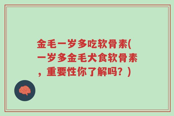 金毛一岁多吃软骨素(一岁多金毛犬食软骨素,重要性你了解吗?)-第1张图片-超越 金毛一岁多吃软骨素(一岁多金毛犬食软骨素,重要性你了解吗?)-第1张图片-超越