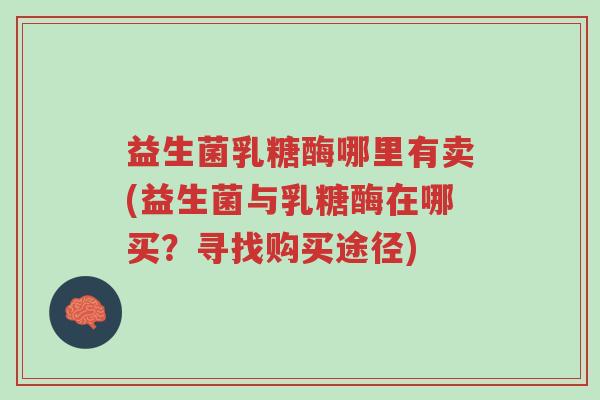 益生菌乳糖酶哪里有卖(益生菌与乳糖酶在哪买?寻找购买途径)-第1张图片-超越 益生菌乳糖酶哪里有卖(益生菌与乳糖酶在哪买?寻找购买途径)-第1张图片-超越