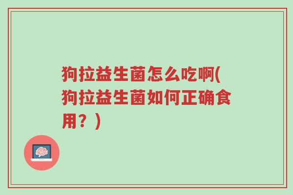 狗拉益生菌怎么吃啊(狗拉益生菌如何正确食用?)-第1张图片-超越 狗拉益生菌怎么吃啊(狗拉益生菌如何正确食用?)-第1张图片-超越
