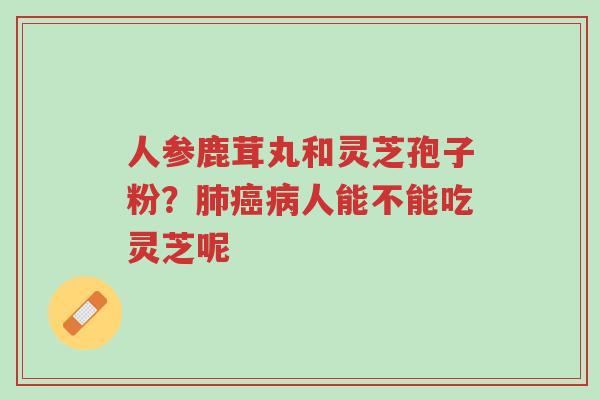 人参鹿茸丸和灵芝孢子粉?肺癌病人能不能吃灵芝呢-第1张图片-超越 人参鹿茸丸和灵芝孢子粉?肺癌病人能不能吃灵芝呢-第1张图片-超越