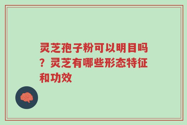 灵芝孢子粉可以明目吗?灵芝有哪些形态特征和功效-第1张图片-超越 灵芝孢子粉可以明目吗?灵芝有哪些形态特征和功效-第1张图片-超越