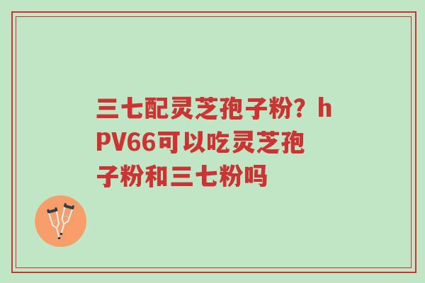 三七配灵芝孢子粉?hPV66可以吃灵芝孢子粉和三七粉吗-第1张图片-超越 三七配灵芝孢子粉?hPV66可以吃灵芝孢子粉和三七粉吗-第1张图片-超越
