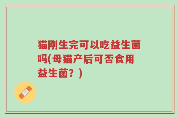 猫刚生完可以吃益生菌吗(母猫产后可否食用益生菌?)-第1张图片-超越 猫刚生完可以吃益生菌吗(母猫产后可否食用益生菌?)-第1张图片-超越