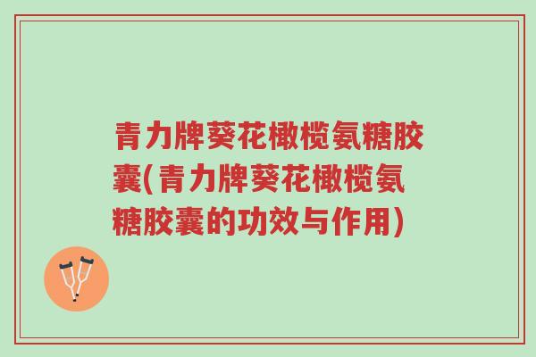 青力牌葵花橄榄氨糖胶囊(青力牌葵花橄榄氨糖胶囊的功效与作用)-第1张图片-超越 青力牌葵花橄榄氨糖胶囊(青力牌葵花橄榄氨糖胶囊的功效与作用)-第1张图片-超越