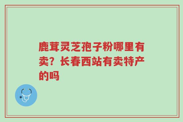 鹿茸灵芝孢子粉哪里有卖？长春西站有卖特产的吗-第1张图片-超越