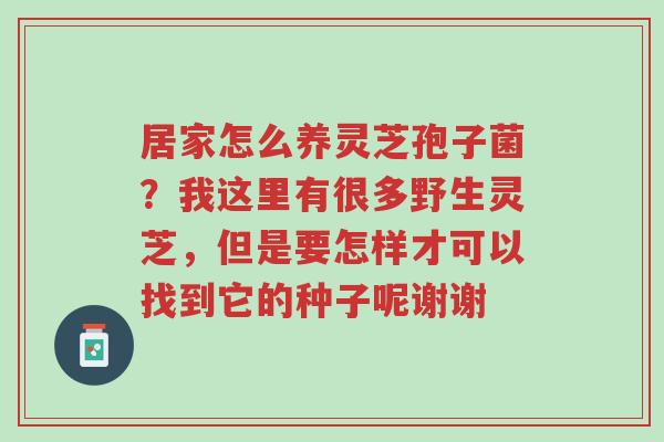 居家怎么养灵芝孢子菌?我这里有很多野生灵芝,但是要怎样才可以找到它的种子呢谢谢-第1张图片-超越 居家怎么养灵芝孢子菌?我这里有很多野生灵芝,但是要怎样才可以找到它的种子呢谢谢-第1张图片-超越
