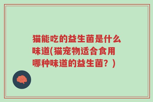 猫能吃的益生菌是什么味道(猫宠物适合食用哪种味道的益生菌?)-第1张图片-超越 猫能吃的益生菌是什么味道(猫宠物适合食用哪种味道的益生菌?)-第1张图片-超越