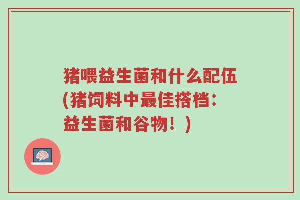 猪喂益生菌和什么配伍(猪饲料中最佳搭档:益生菌和谷物!)-第1张图片-超越 猪喂益生菌和什么配伍(猪饲料中最佳搭档:益生菌和谷物!)-第1张图片-超越