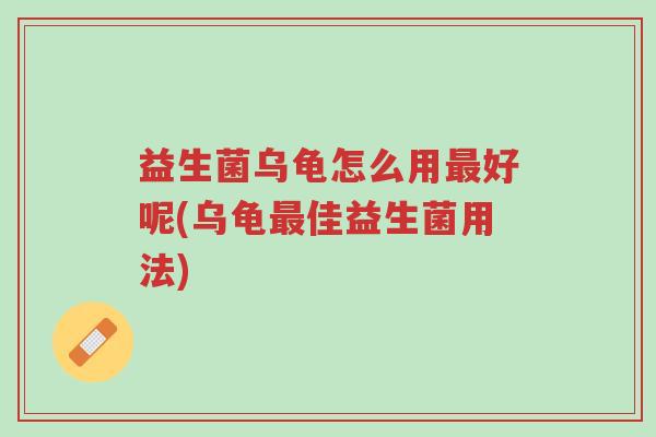 益生菌乌龟怎么用最好呢(乌龟最佳益生菌用法)-第1张图片-超越 益生菌乌龟怎么用最好呢(乌龟最佳益生菌用法)-第1张图片-超越