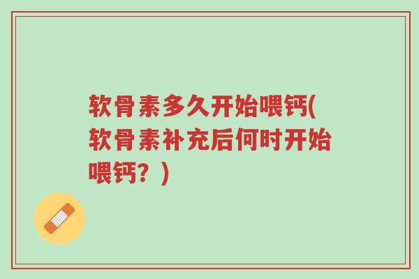 软骨素多久开始喂钙(软骨素补充后何时开始喂钙?)-第1张图片-超越 软骨素多久开始喂钙(软骨素补充后何时开始喂钙?)-第1张图片-超越