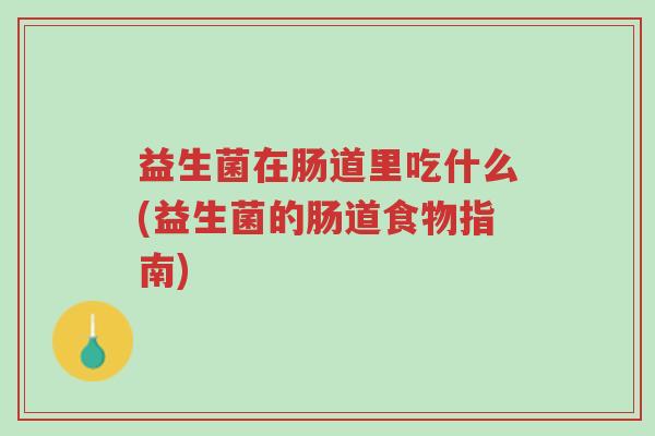 益生菌在肠道里吃什么(益生菌的肠道食物指南)-第1张图片-超越 益生菌在肠道里吃什么(益生菌的肠道食物指南)-第1张图片-超越