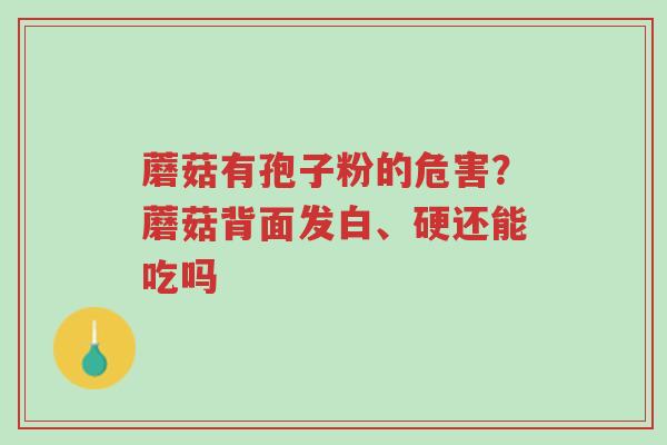 蘑菇有孢子粉的危害?蘑菇背面发白、硬还能吃吗-第1张图片-超越 蘑菇有孢子粉的危害?蘑菇背面发白、硬还能吃吗-第1张图片-超越