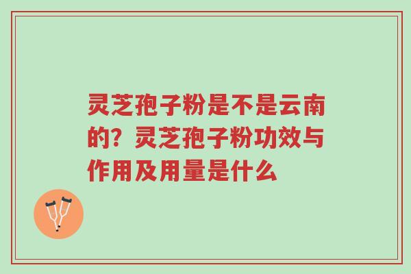 灵芝孢子粉是不是云南的?灵芝孢子粉功效与作用及用量是什么-第1张图片-超越 灵芝孢子粉是不是云南的?灵芝孢子粉功效与作用及用量是什么-第1张图片-超越