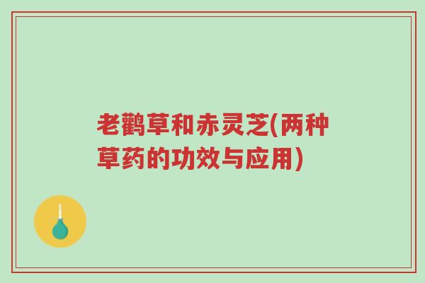 老鹳草和赤灵芝(两种草药的功效与应用)-第1张图片-超越 老鹳草和赤灵芝(两种草药的功效与应用)-第1张图片-超越