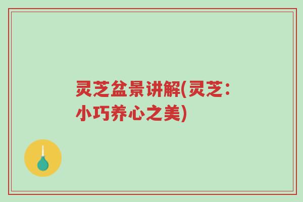 灵芝盆景讲解(灵芝:小巧养心之美)-第1张图片-超越 灵芝盆景讲解(灵芝:小巧养心之美)-第1张图片-超越