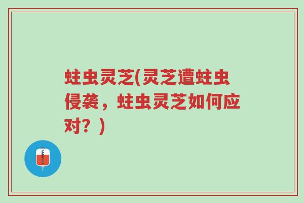蛀虫灵芝(灵芝遭蛀虫侵袭，蛀虫灵芝如何应对？)-第1张图片-超越