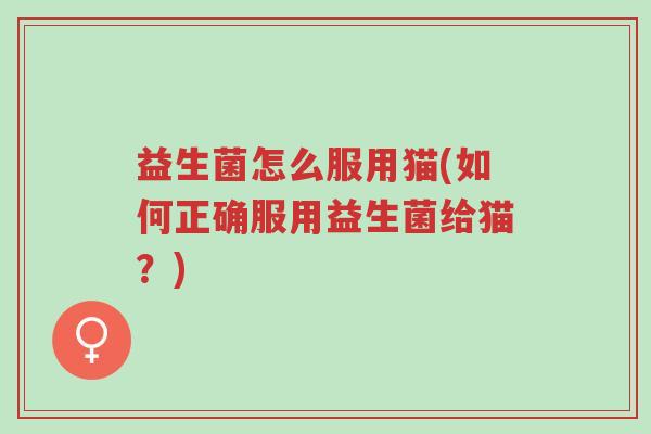 益生菌怎么服用猫(如何正确服用益生菌给猫?)-第1张图片-超越 益生菌怎么服用猫(如何正确服用益生菌给猫?)-第1张图片-超越