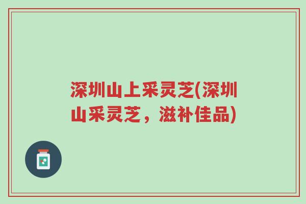 深圳山上采灵芝(深圳山采灵芝,滋补佳品)-第1张图片-超越 深圳山上采灵芝(深圳山采灵芝,滋补佳品)-第1张图片-超越