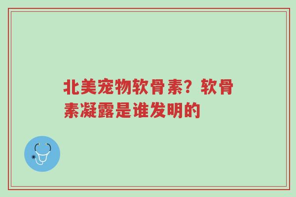 北美宠物软骨素?软骨素凝露是谁发明的-第1张图片-超越 北美宠物软骨素?软骨素凝露是谁发明的-第1张图片-超越