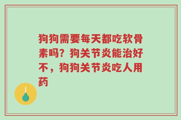 狗狗需要每天都吃软骨素吗?狗关节炎能治好不,狗狗关节炎吃人用药-第1张图片-超越 狗狗需要每天都吃软骨素吗?狗关节炎能治好不,狗狗关节炎吃人用药-第1张图片-超越