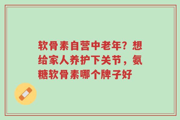 软骨素自营中老年?想给家人养护下关节,氨糖软骨素哪个牌子好-第1张图片-超越 软骨素自营中老年?想给家人养护下关节,氨糖软骨素哪个牌子好-第1张图片-超越