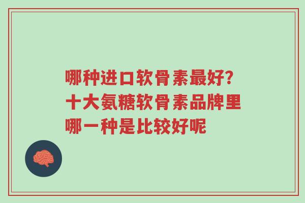 哪种进口软骨素最好?十大氨糖软骨素品牌里哪一种是比较好呢-第1张图片-超越 哪种进口软骨素最好?十大氨糖软骨素品牌里哪一种是比较好呢-第1张图片-超越