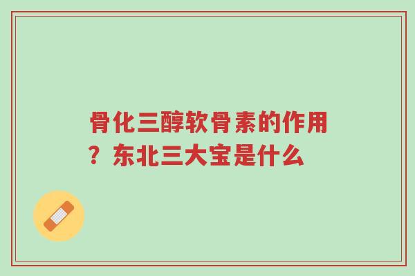 骨化三醇软骨素的作用?东北三大宝是什么-第1张图片-超越 骨化三醇软骨素的作用?东北三大宝是什么-第1张图片-超越