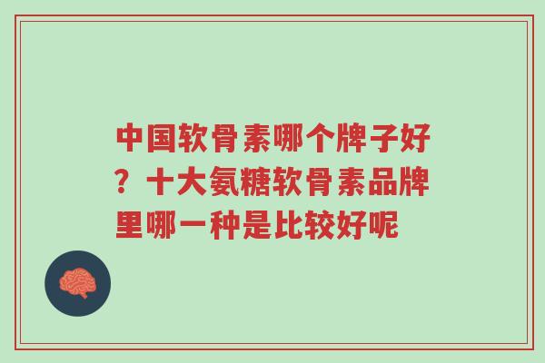 中国软骨素哪个牌子好?十大氨糖软骨素品牌里哪一种是比较好呢-第1张图片-超越 中国软骨素哪个牌子好?十大氨糖软骨素品牌里哪一种是比较好呢-第1张图片-超越