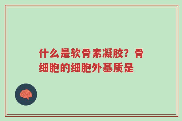 什么是软骨素凝胶?骨细胞的细胞外基质是-第1张图片-超越 什么是软骨素凝胶?骨细胞的细胞外基质是-第1张图片-超越