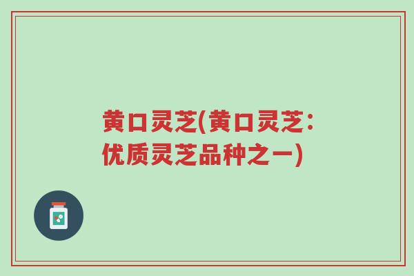 黄口灵芝(黄口灵芝:优质灵芝品种之一)-第1张图片-超越 黄口灵芝(黄口灵芝:优质灵芝品种之一)-第1张图片-超越