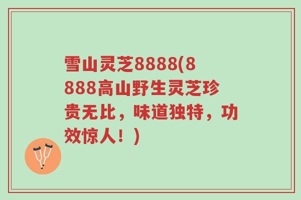 雪山灵芝8888(8888高山野生灵芝珍贵无比,味道独特,功效惊人!)-第1张图片-超越 雪山灵芝8888(8888高山野生灵芝珍贵无比,味道独特,功效惊人!)-第1张图片-超越
