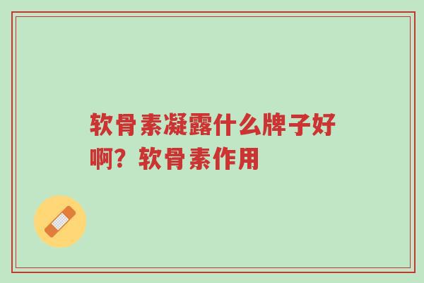 软骨素凝露什么牌子好啊?软骨素作用-第1张图片-超越 软骨素凝露什么牌子好啊?软骨素作用-第1张图片-超越
