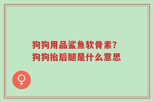 狗狗用品鲨鱼软骨素?狗狗抬后腿是什么意思-第1张图片-超越 狗狗用品鲨鱼软骨素?狗狗抬后腿是什么意思-第1张图片-超越