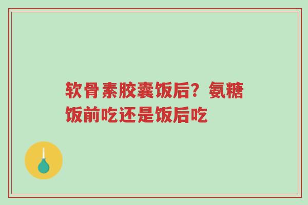 软骨素胶囊饭后?氨糖饭前吃还是饭后吃-第1张图片-超越 软骨素胶囊饭后?氨糖饭前吃还是饭后吃-第1张图片-超越