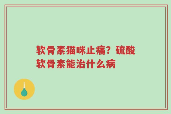 软骨素猫咪止痛?硫酸软骨素能治什么病-第1张图片-超越 软骨素猫咪止痛?硫酸软骨素能治什么病-第1张图片-超越