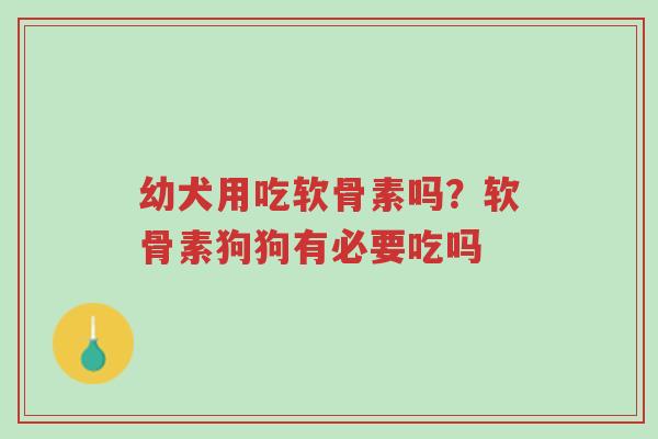 幼犬用吃软骨素吗?软骨素狗狗有必要吃吗-第1张图片-超越 幼犬用吃软骨素吗?软骨素狗狗有必要吃吗-第1张图片-超越