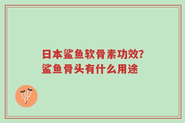 日本鲨鱼软骨素功效?鲨鱼骨头有什么用途-第1张图片-超越 日本鲨鱼软骨素功效?鲨鱼骨头有什么用途-第1张图片-超越