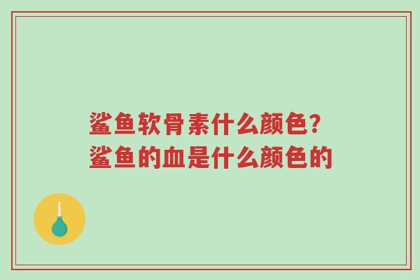 鲨鱼软骨素什么颜色?鲨鱼的血是什么颜色的-第1张图片-超越 鲨鱼软骨素什么颜色?鲨鱼的血是什么颜色的-第1张图片-超越
