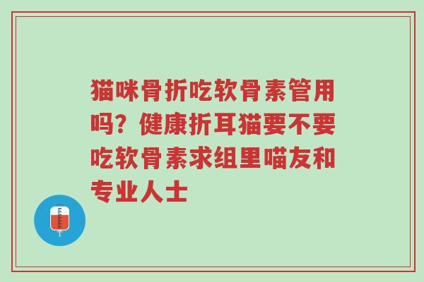 猫咪骨折吃软骨素管用吗?健康折耳猫要不要吃软骨素求组里喵友和专业人士-第1张图片-超越 猫咪骨折吃软骨素管用吗?健康折耳猫要不要吃软骨素求组里喵友和专业人士-第1张图片-超越