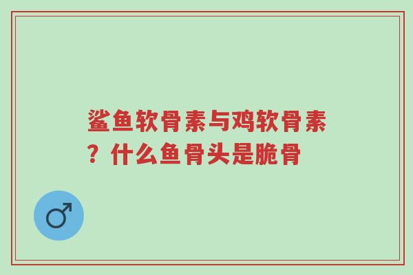 鲨鱼软骨素与鸡软骨素?什么鱼骨头是脆骨-第1张图片-超越 鲨鱼软骨素与鸡软骨素?什么鱼骨头是脆骨-第1张图片-超越