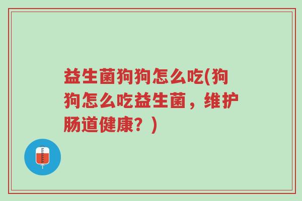 益生菌狗狗怎么吃(狗狗怎么吃益生菌,维护肠道健康?)-第1张图片-超越 益生菌狗狗怎么吃(狗狗怎么吃益生菌,维护肠道健康?)-第1张图片-超越