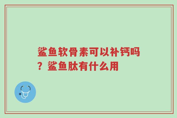 鲨鱼软骨素可以补钙吗?鲨鱼肽有什么用-第1张图片-超越 鲨鱼软骨素可以补钙吗?鲨鱼肽有什么用-第1张图片-超越