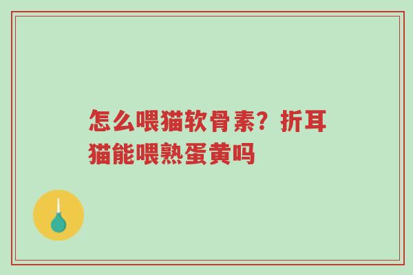 怎么喂猫软骨素?折耳猫能喂熟蛋黄吗-第1张图片-超越 怎么喂猫软骨素?折耳猫能喂熟蛋黄吗-第1张图片-超越