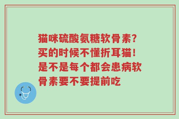 猫咪硫酸氨糖软骨素?买的时候不懂折耳猫!是不是每个都会患病软骨素要不要提前吃-第1张图片-超越 猫咪硫酸氨糖软骨素?买的时候不懂折耳猫!是不是每个都会患病软骨素要不要提前吃-第1张图片-超越