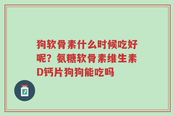 狗软骨素什么时候吃好呢?氨糖软骨素维生素D钙片狗狗能吃吗-第1张图片-超越 狗软骨素什么时候吃好呢?氨糖软骨素维生素D钙片狗狗能吃吗-第1张图片-超越