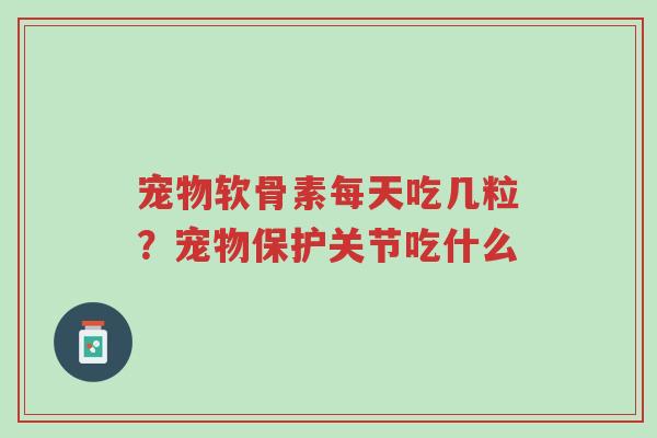 宠物软骨素每天吃几粒?宠物保护关节吃什么-第1张图片-超越 宠物软骨素每天吃几粒?宠物保护关节吃什么-第1张图片-超越