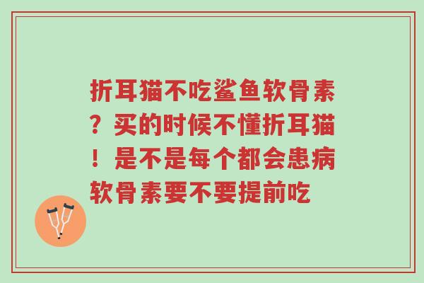 折耳猫不吃鲨鱼软骨素?买的时候不懂折耳猫!是不是每个都会患病软骨素要不要提前吃-第1张图片-超越 折耳猫不吃鲨鱼软骨素?买的时候不懂折耳猫!是不是每个都会患病软骨素要不要提前吃-第1张图片-超越